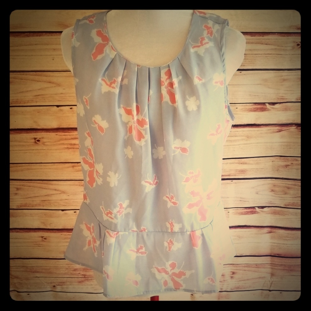 Cynthia Rowley Sheer Floral Top Size M